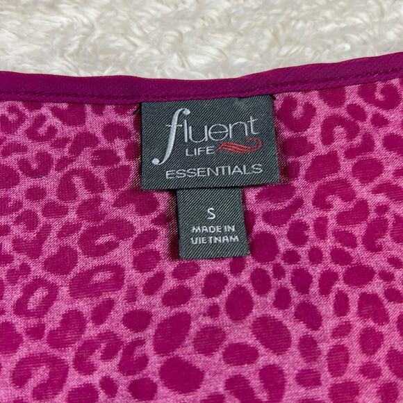 Fluent Life Essentials Cheetah print asymmetrical hem shift dress, size small - Picture 6 of 8